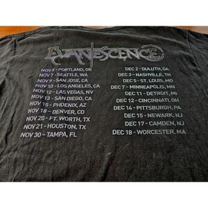 Evanescence 2022 Tour Rock Band T-Shirt Size XL Black